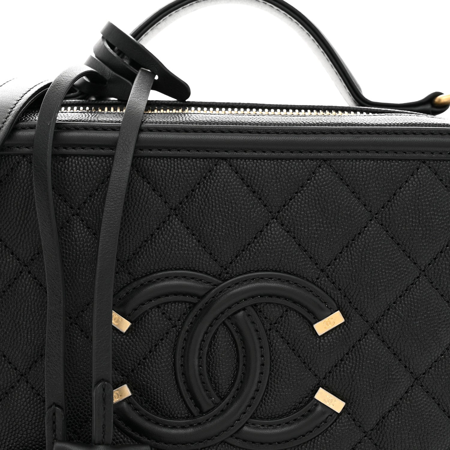 Chanel Caviar Quilted Medium CC Filigree Vanity Case Black 8 of 10