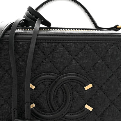 Chanel Caviar Quilted Medium CC Filigree Vanity Case Black 8 of 10