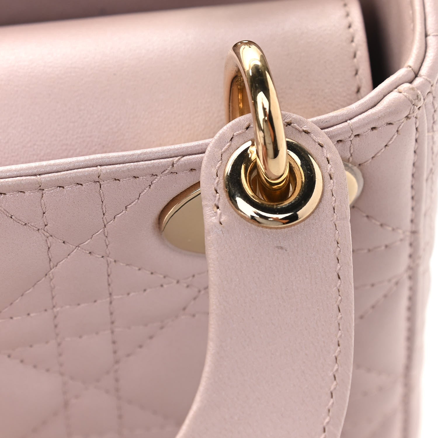 Christian Dior Metallic Lambskin Cannage Mini Lady Dior Lotus 12 of 15
