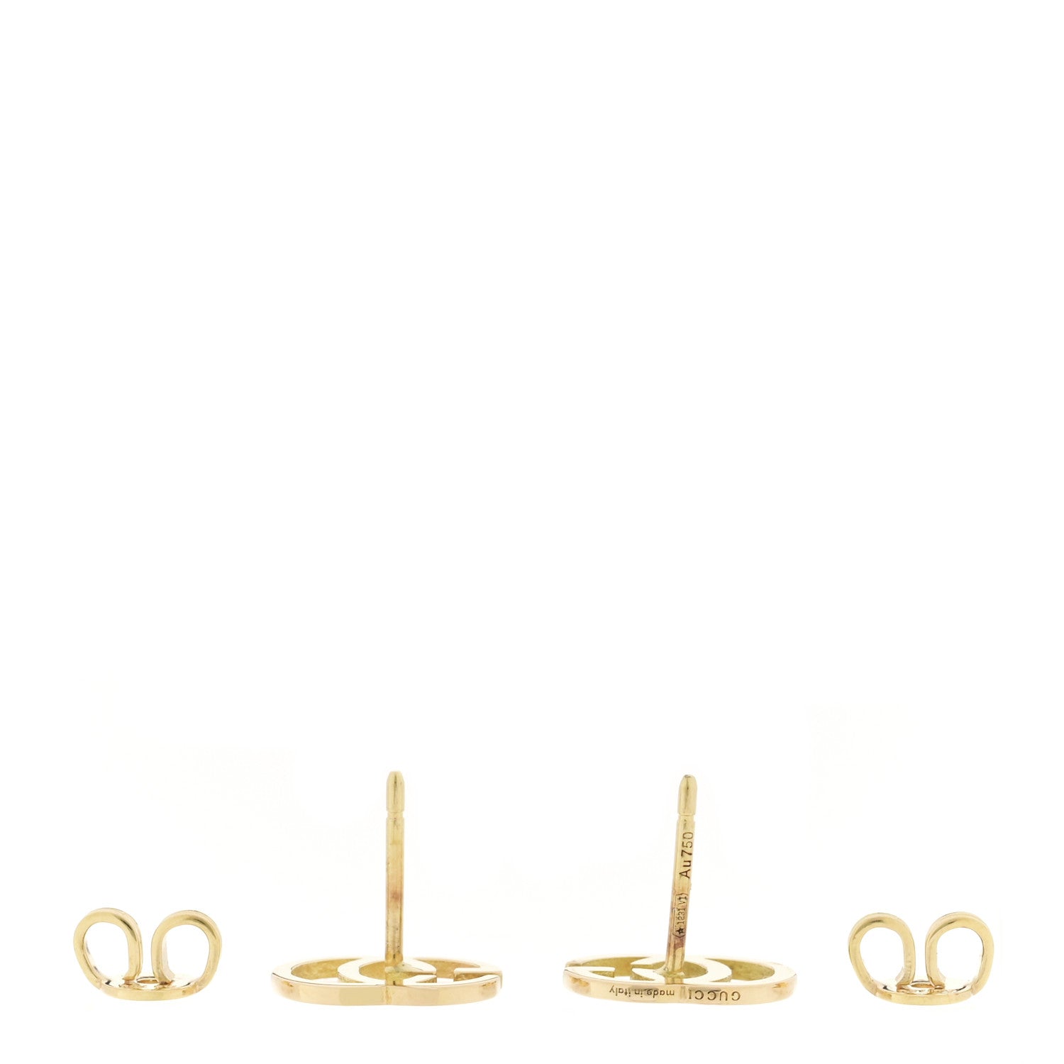 Gucci 18K Yellow Gold GG Tissue Stud Earrings 3 of 5