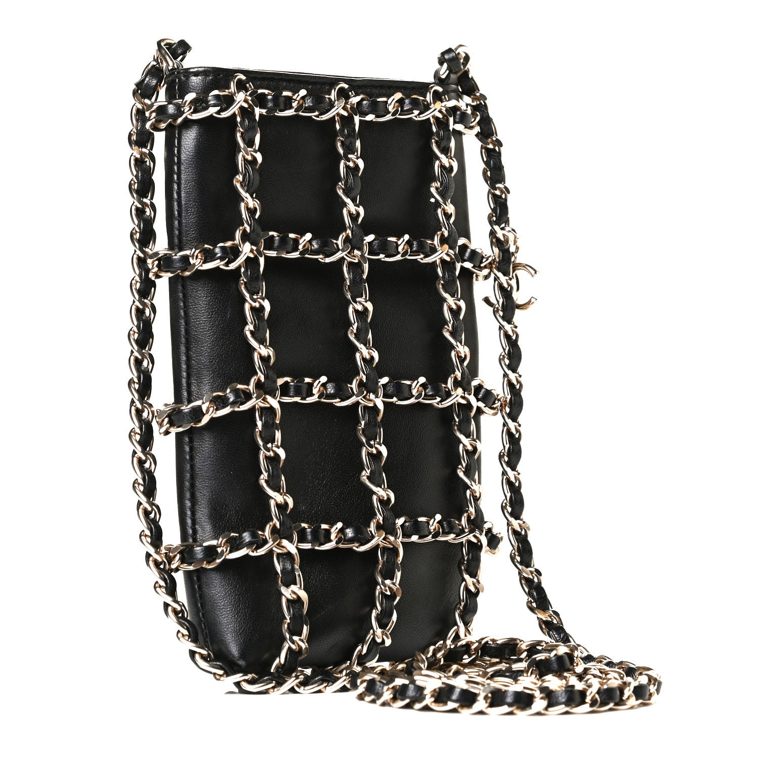 Chanel Lambskin Tech Me Out Clutch With Chain Black 3 of 9
