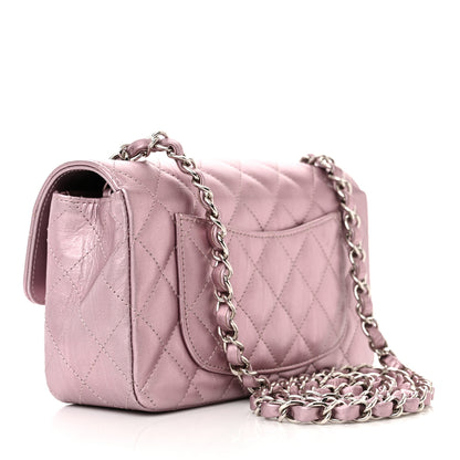 Chanel Metallic Calfskin Quilted Mini Rectangular Flap Pink 3 of 11
