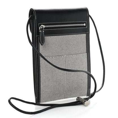 Burberry Cotton Canvas Calfskin Two Tone Phone Case Black 2 of 8
