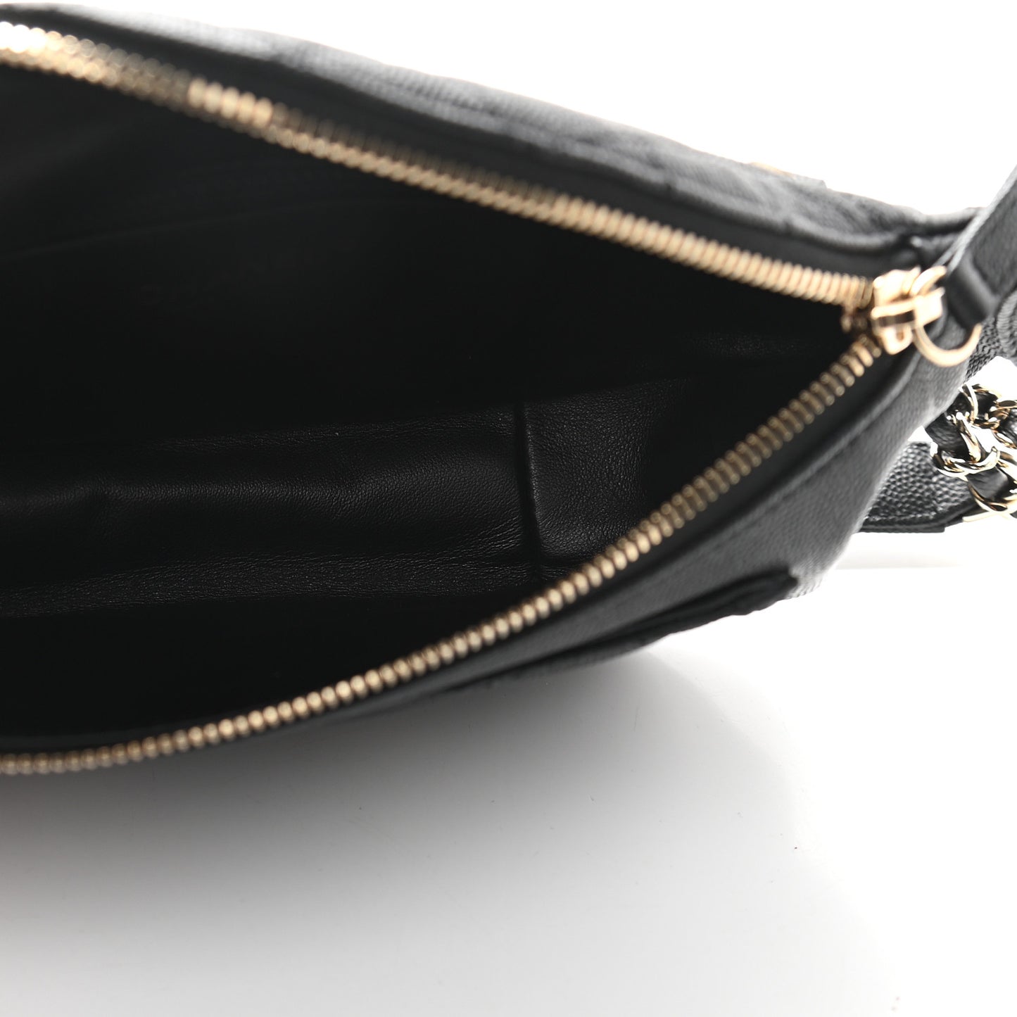 Caviar Quilted Filigree Waist Bag Black