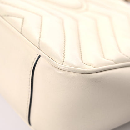 Gucci Calfskin Matelasse Small GG Marmont Shoulder Bag White 11 of 19