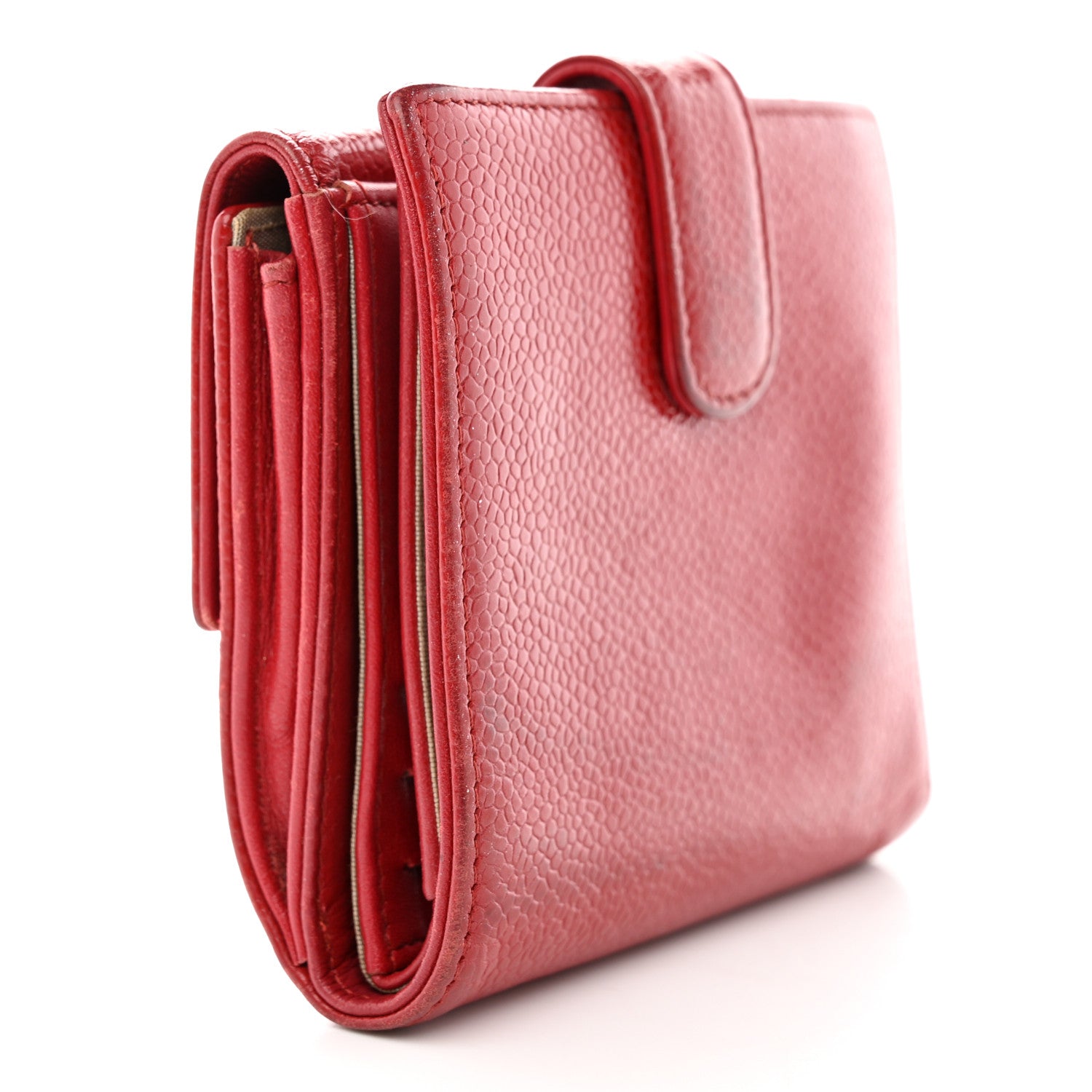 Chanel Caviar Timeless CC Compact Flap Wallet Dark Red 3 of 14