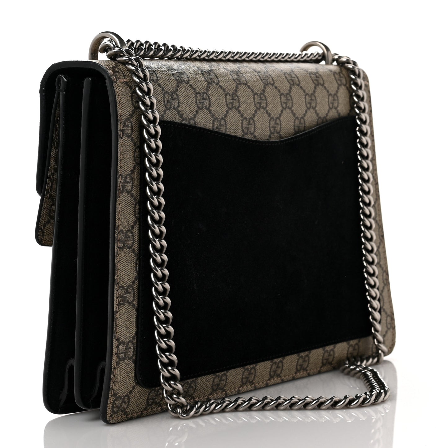 GG Supreme Monogram Medium Dionysus Shoulder Bag Black