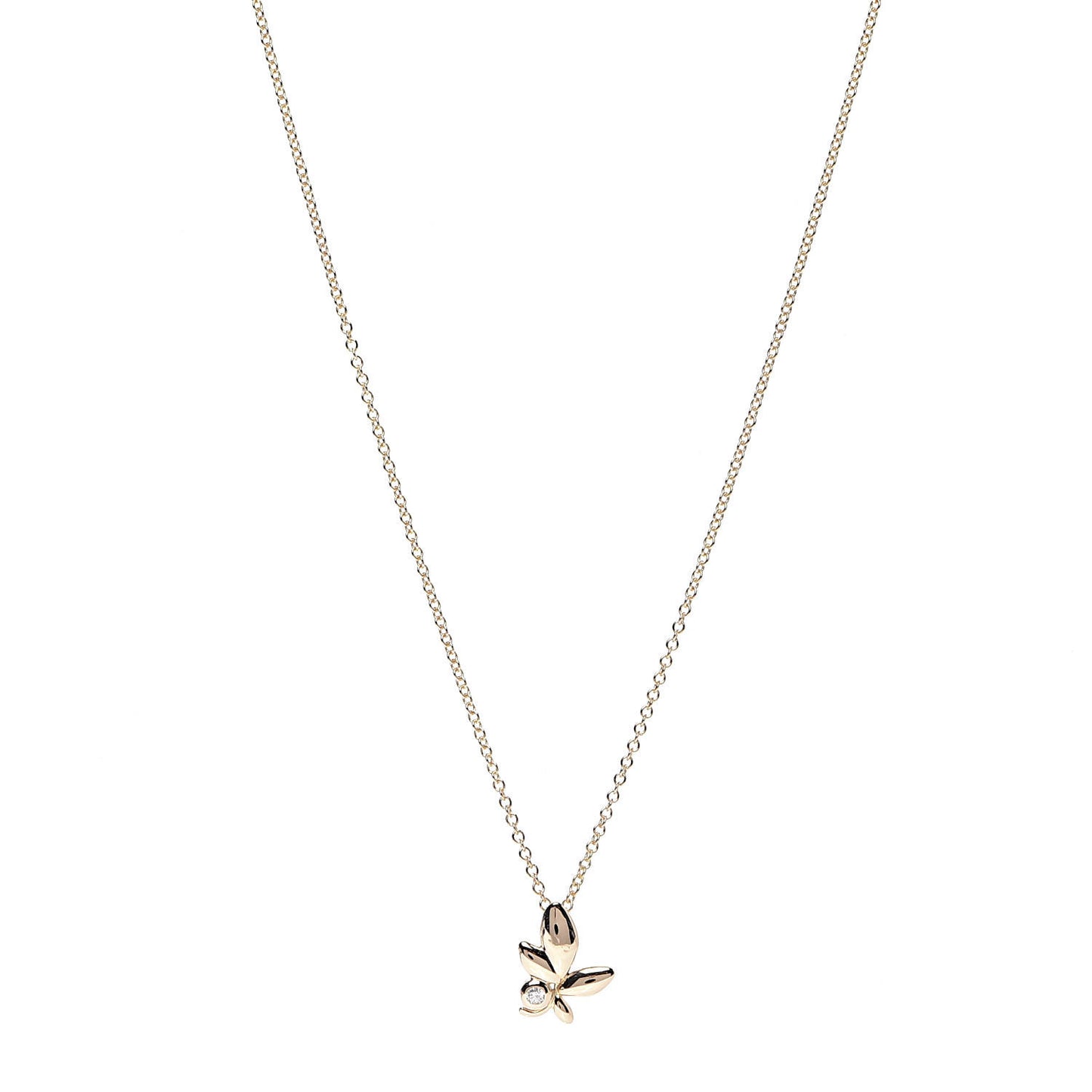 18K Rose Gold Diamond Paloma Picasso Olive Leaf Pendant Necklace