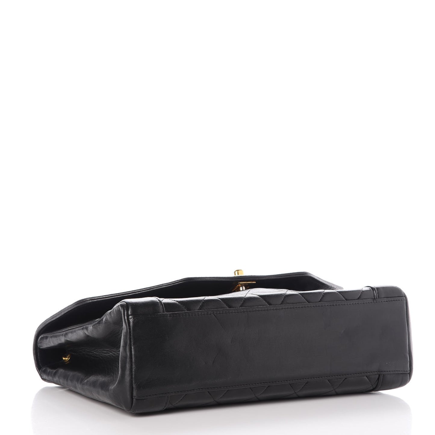 Lambskin Quilted Medium Single Flap Black