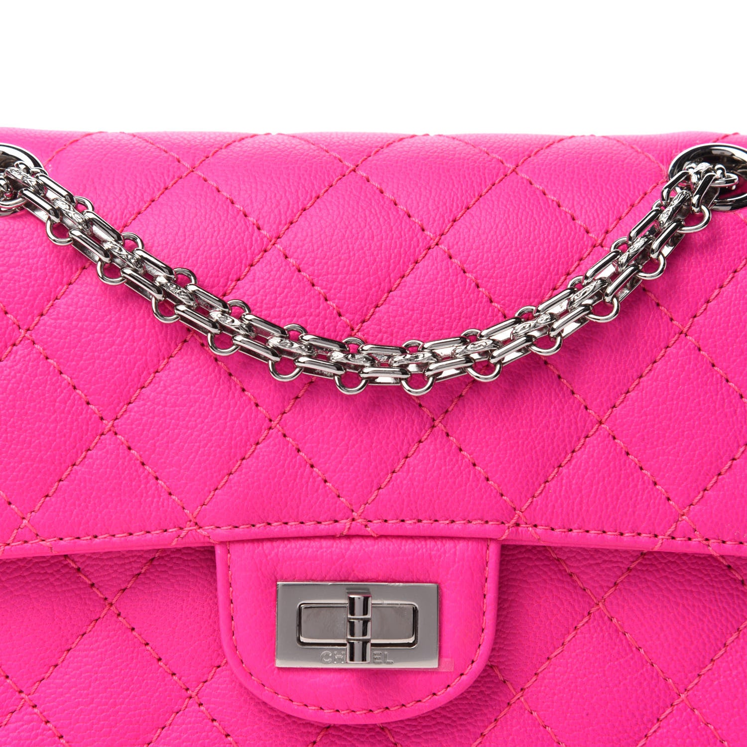 Chanel Goatskin Quilted 2.55 Reissue Mini Flap Fluorescent Pink 10 of 11