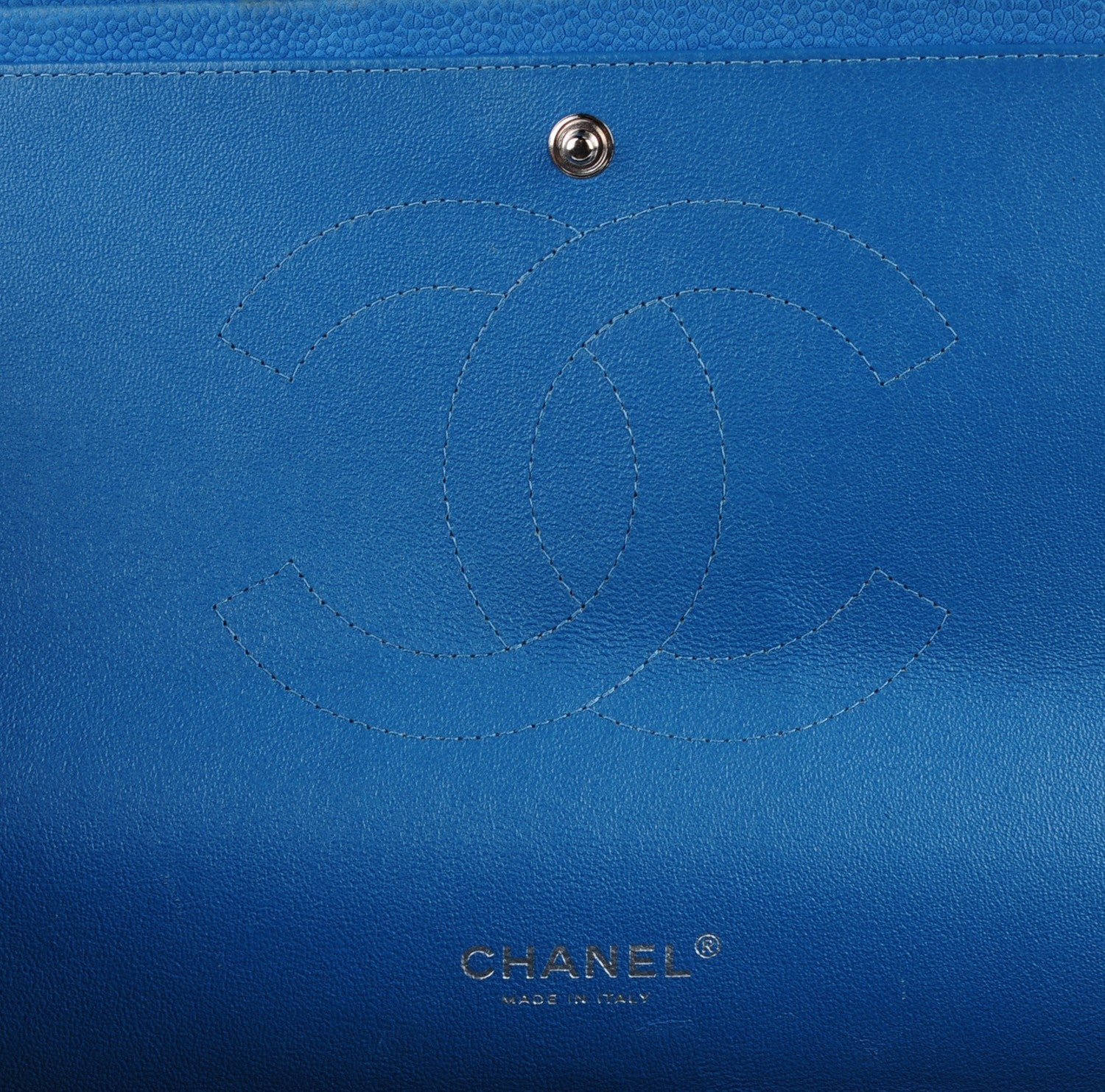 Chanel Iridescent Caviar Quilted Maxi Double Flap Blue 7 of 8