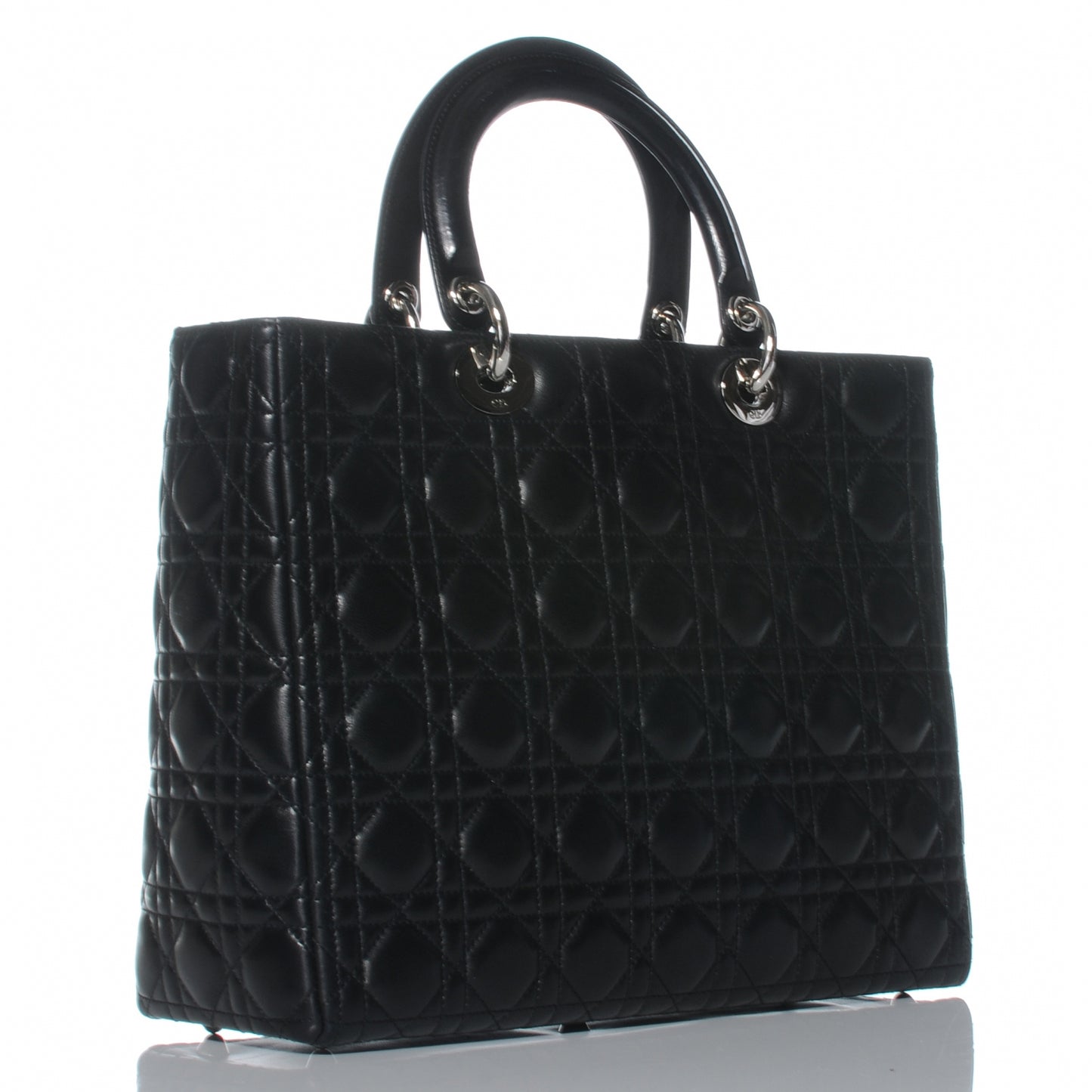 Lambskin Cannage Large Lady Dior Black