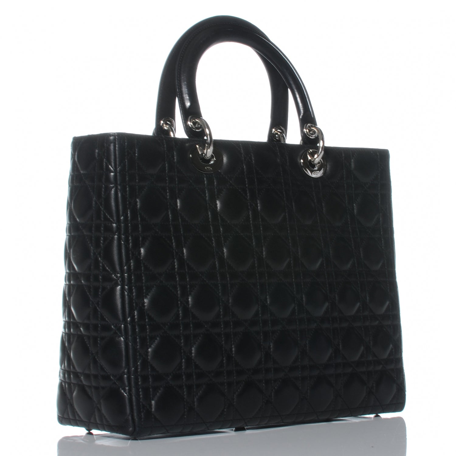Christian Dior Lambskin Cannage Large Lady Dior Black 3 of 7