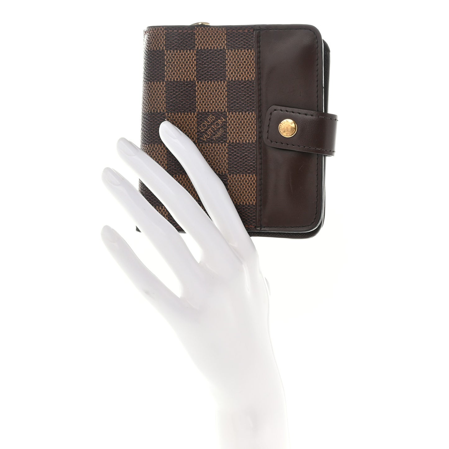 Damier Ebene Zippe Zipped Compact Wallet
