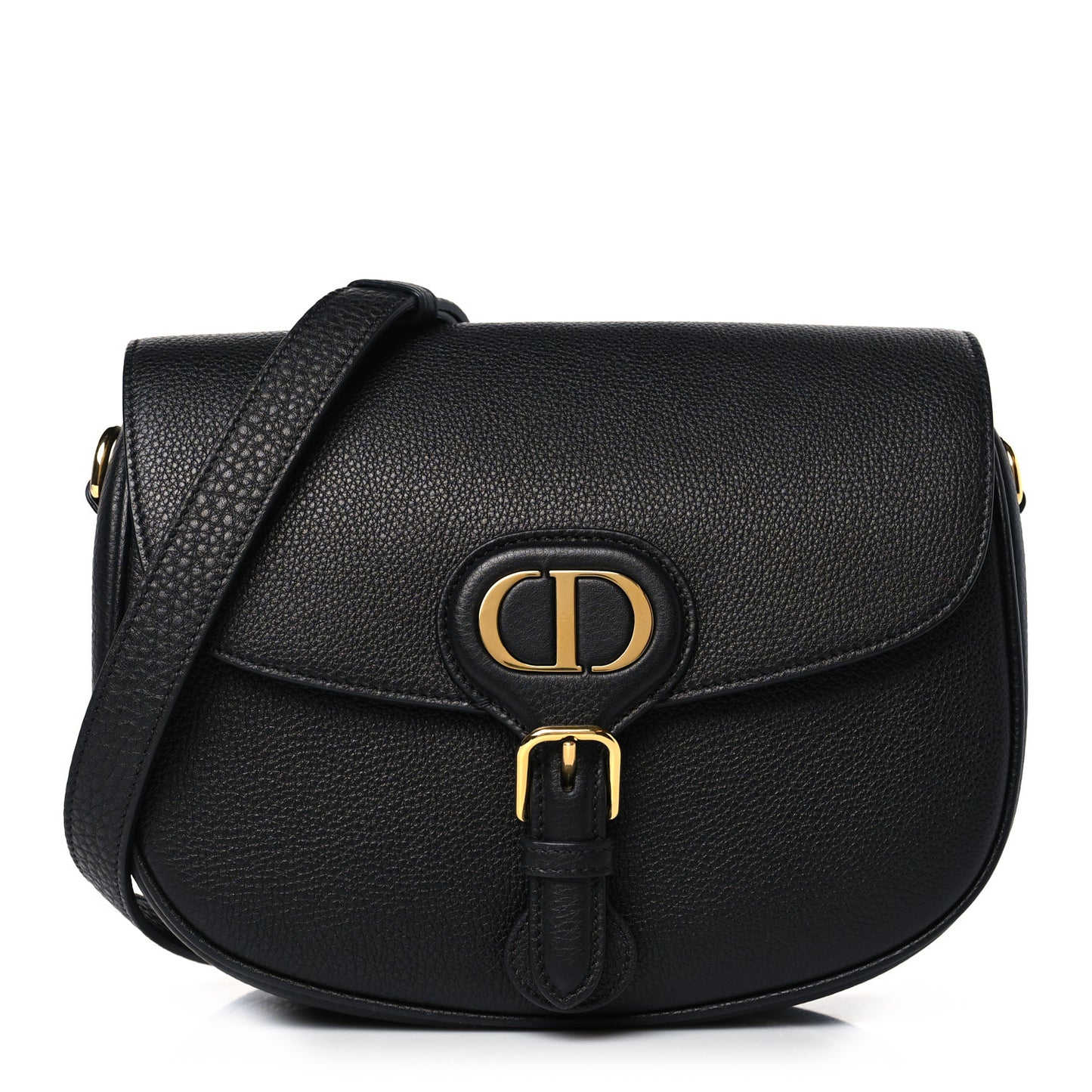 Grained Calfskin Medium Bobby Flap Black