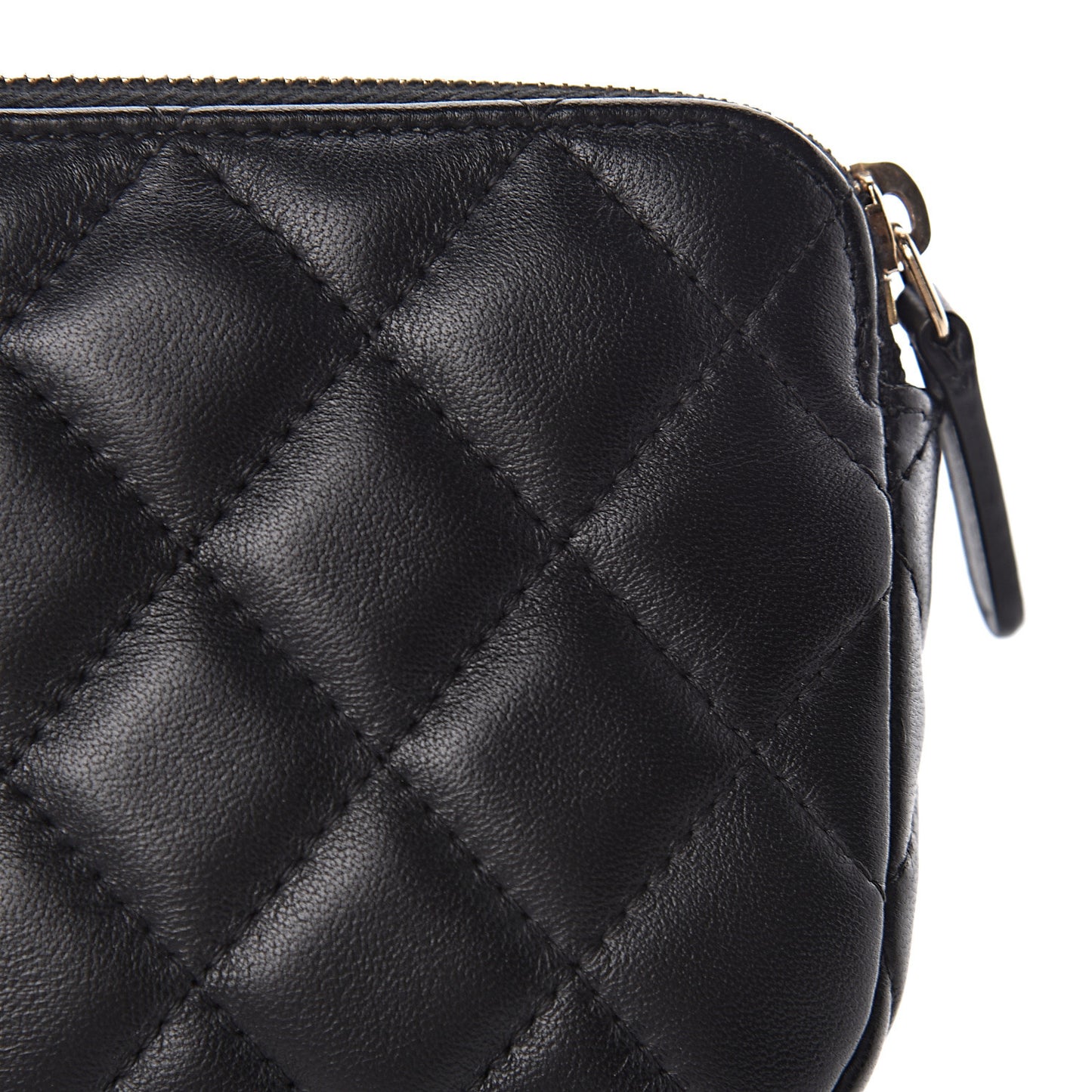 Lambskin Quilted Small Clutch With Chain Black