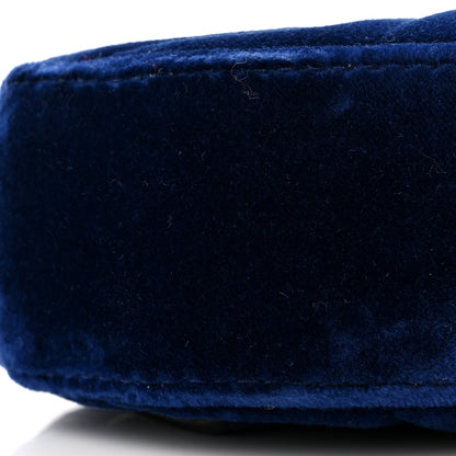 Gucci Velvet Matelasse GG Marmont Belt Bag 75 30 Cobalt Blue 10 of 11
