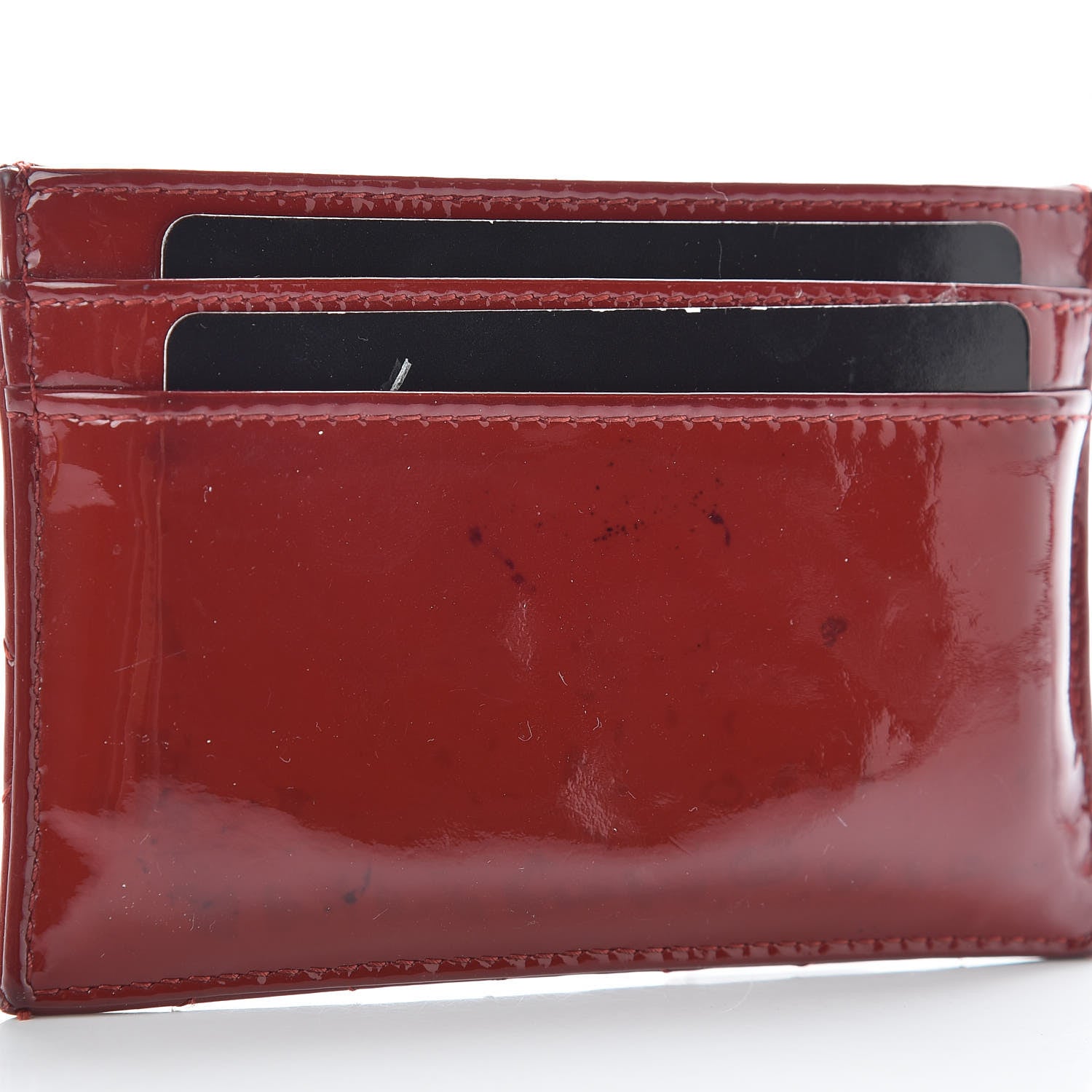 Chanel Patent Quilted Brilliant Card Holder Red 11 of 13