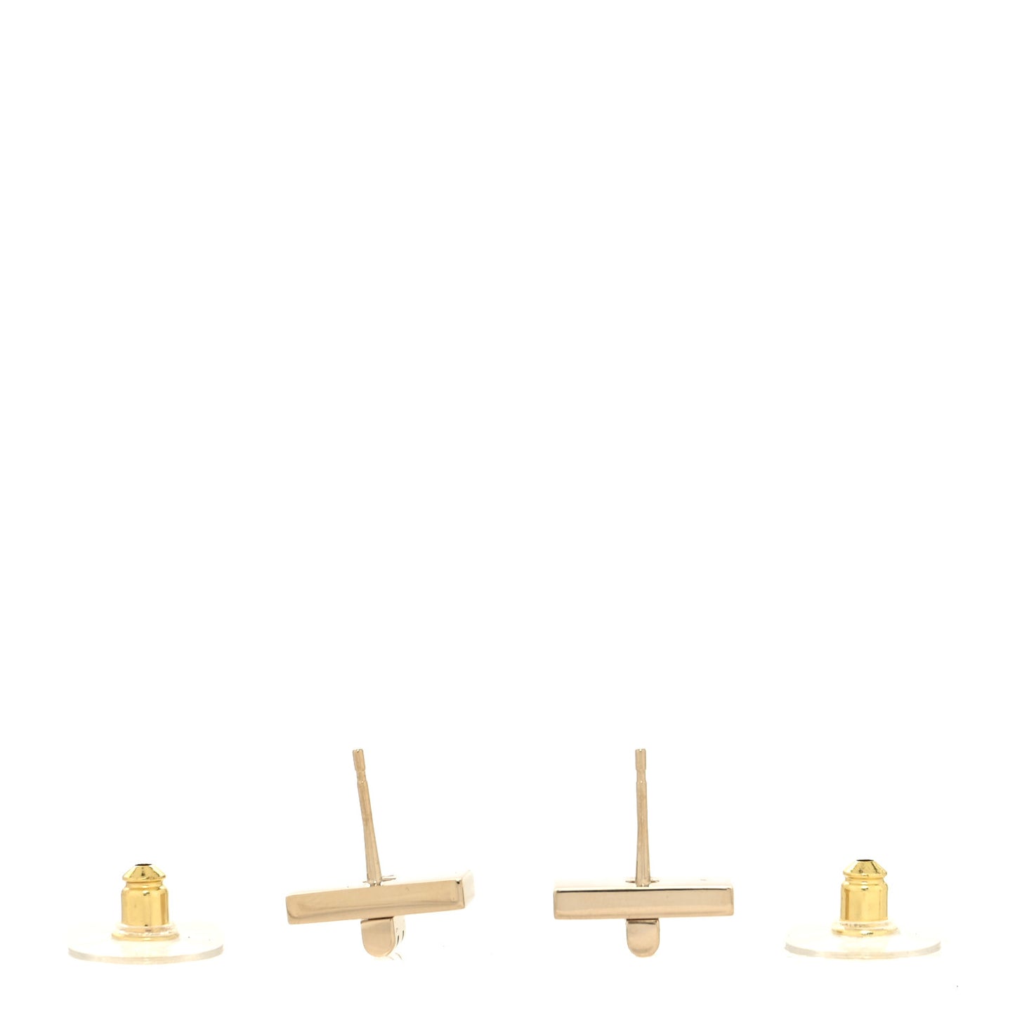 Metal 2.55 Logo Plate Earrings Gold