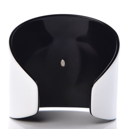 Chanel Resin CC Cuff White Black 3 of 4