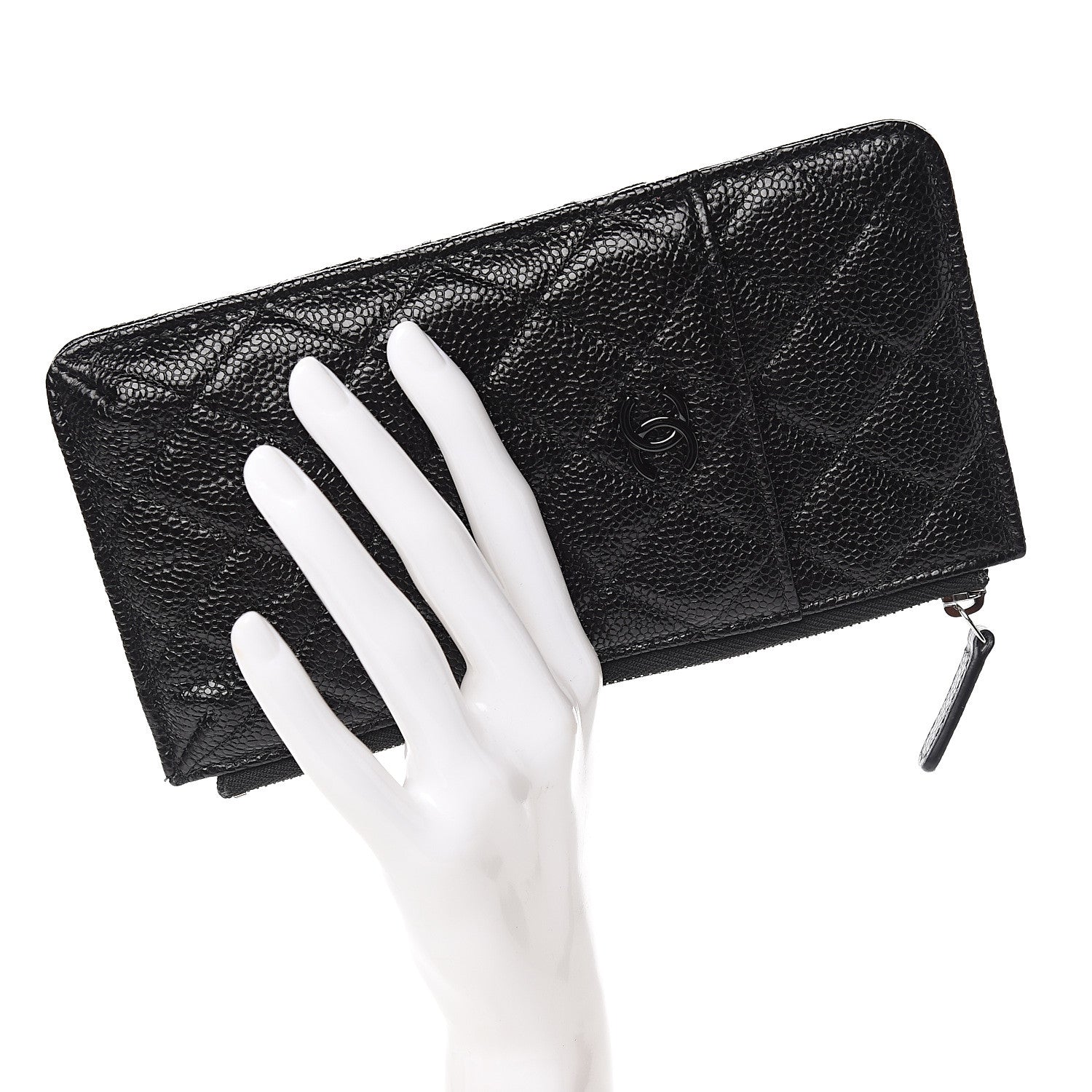 Chanel Caviar Quilted Classic Flat Wallet Pouch So Black 2 of 8