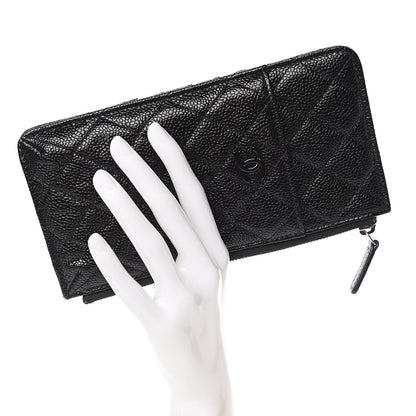 Chanel Caviar Quilted Classic Flat Wallet Pouch So Black 2 of 8