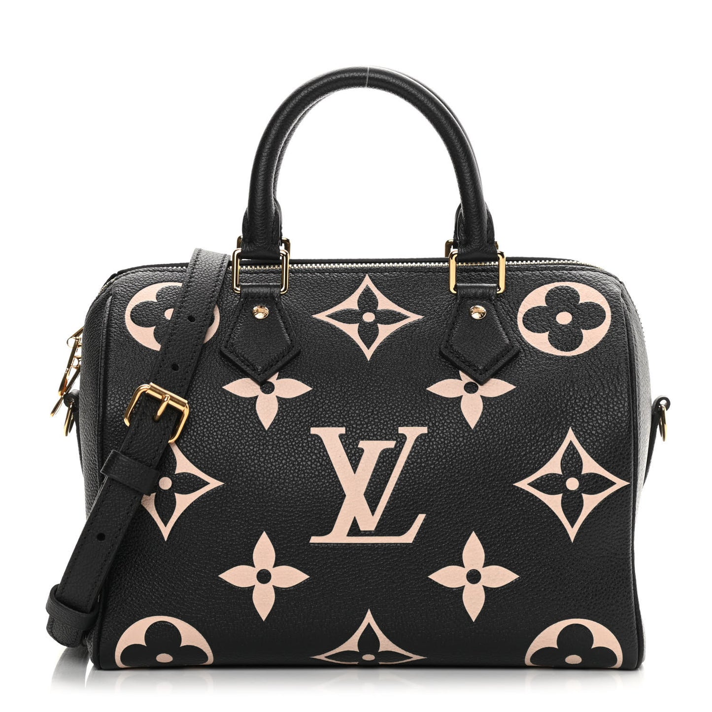 Empreinte Monogram Giant Speedy Bandouliere 25 Black Beige