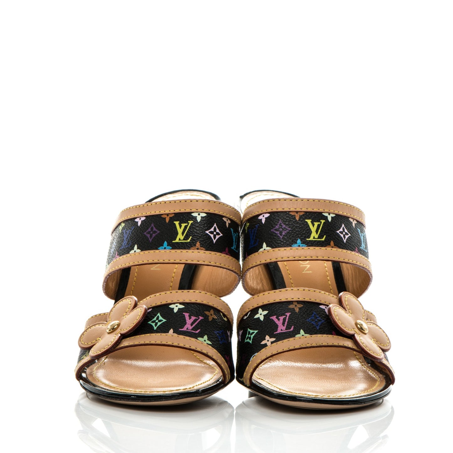 Monogram Multicolor Sandals 40 Black