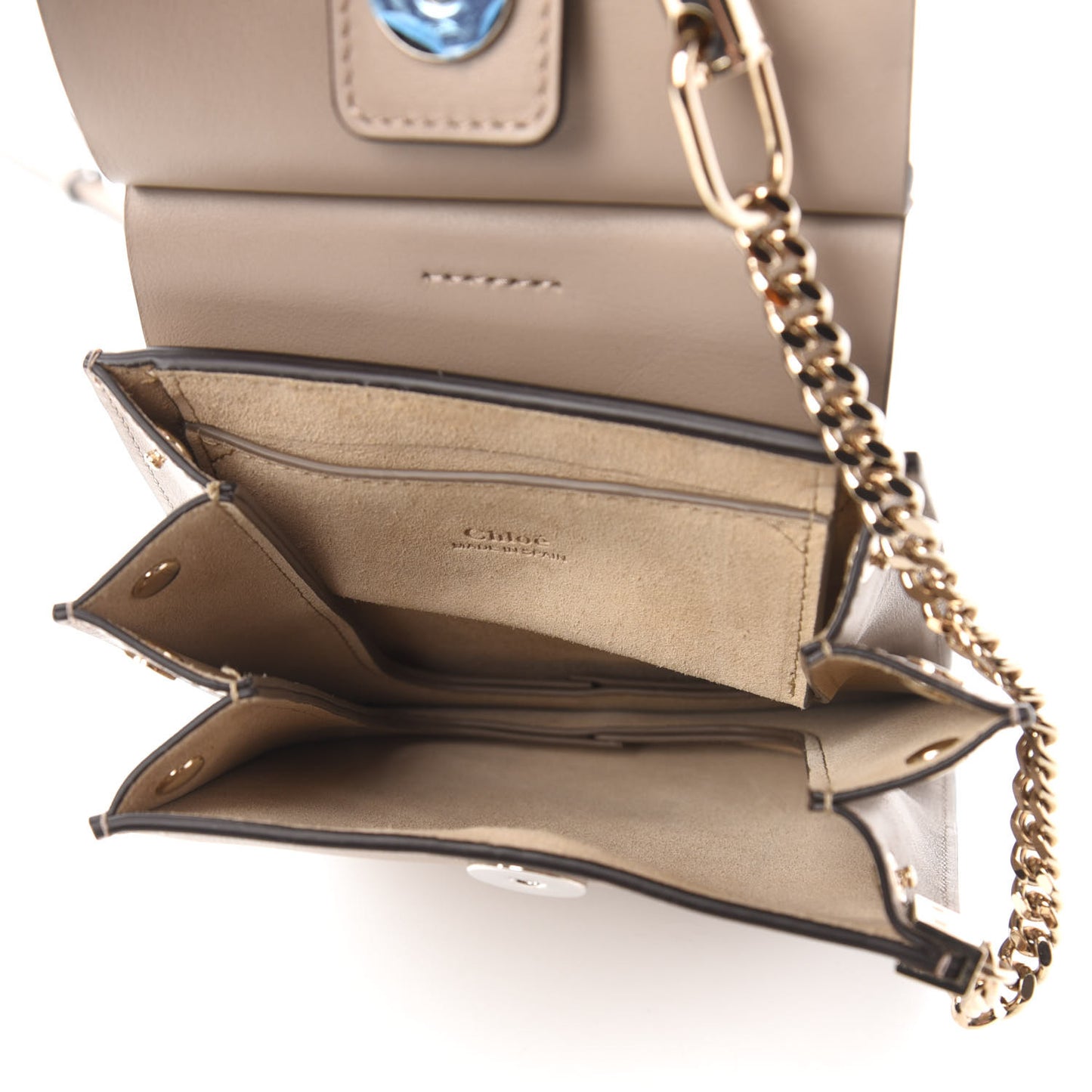 Suede Calfskin Mini Faye Bracelet Bag Motty Grey