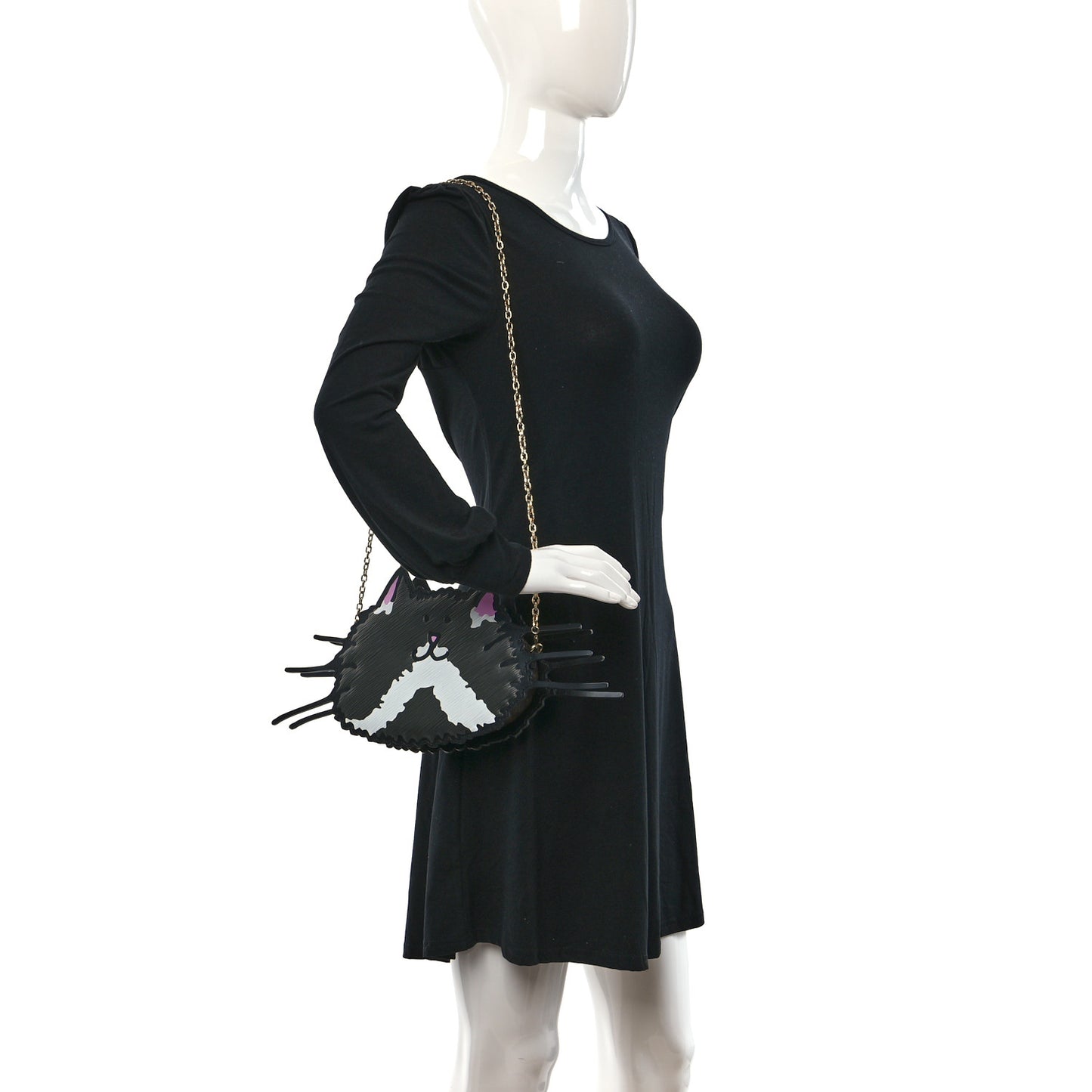 LOUIS VUITTON Epi Grace Coddington Catogram Chain Pochette Black