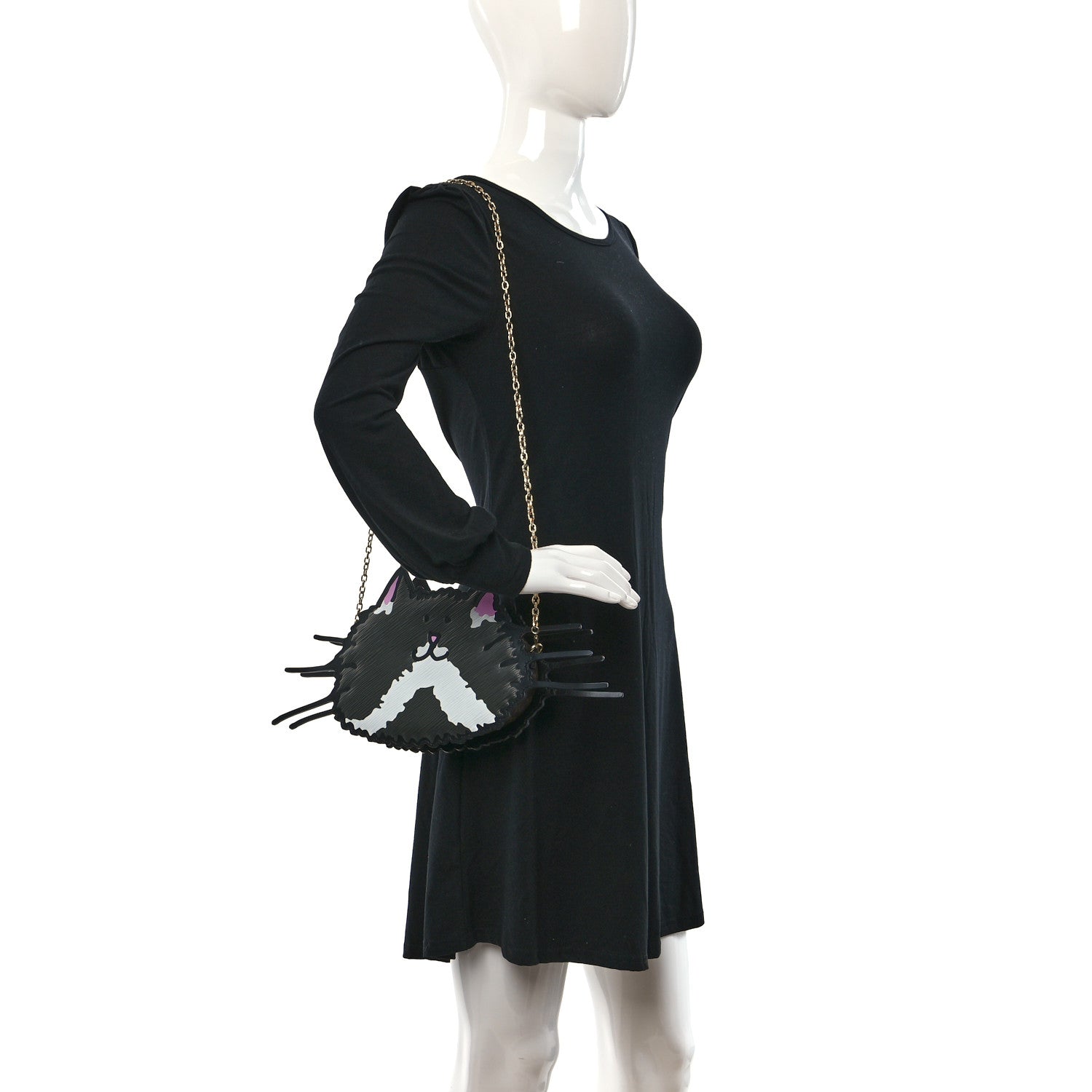 Louis Vuitton LOUIS VUITTON Epi Grace Coddington Catogram Chain Pochette Black 2 of 9