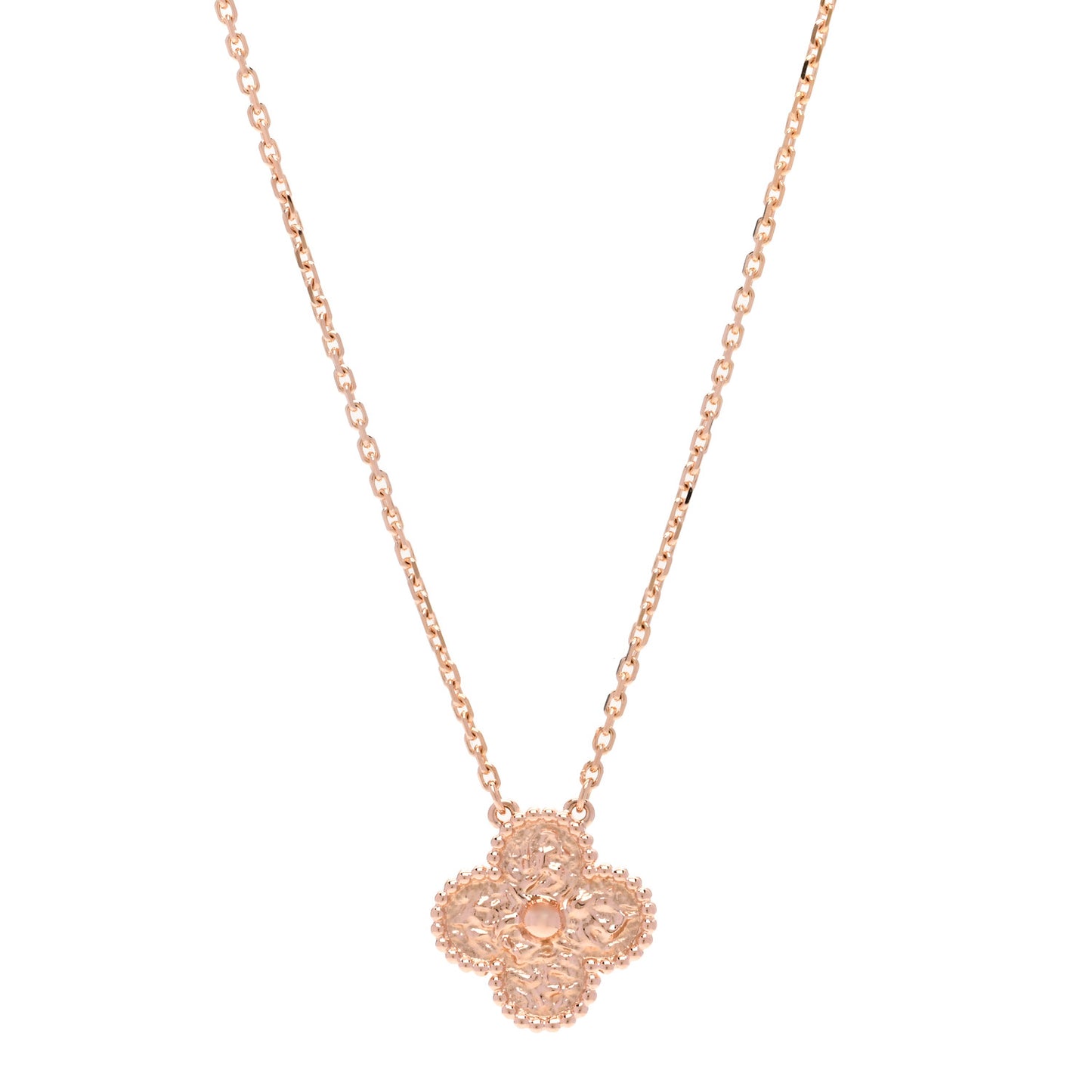 18K Rose Gold Vintage Alhambra Pendant Necklace