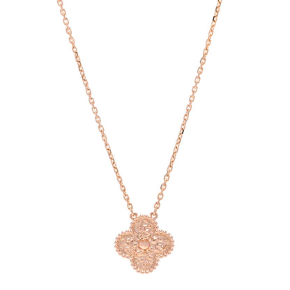 Van Cleef & Arpels 18K Rose Gold Vintage Alhambra Pendant Necklace 1 of 6