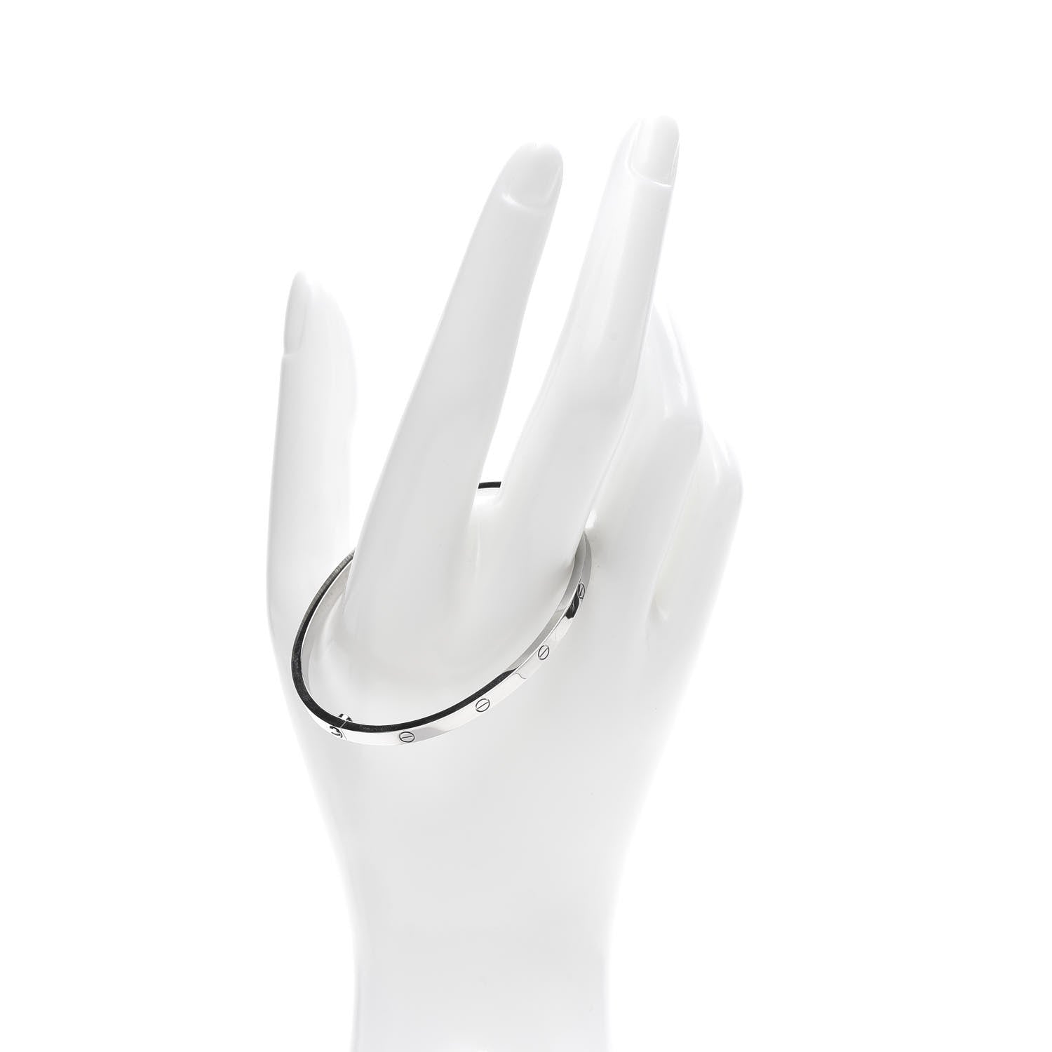 Cartier 18K White Gold Small LOVE Bracelet 17 2 of 6