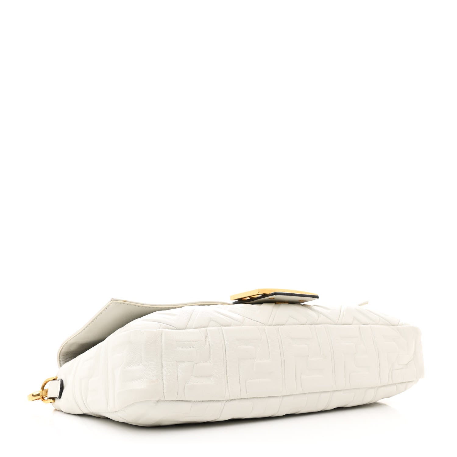 Fendi Nappa FF 1974 Embossed Large Baguette White 4 of 11