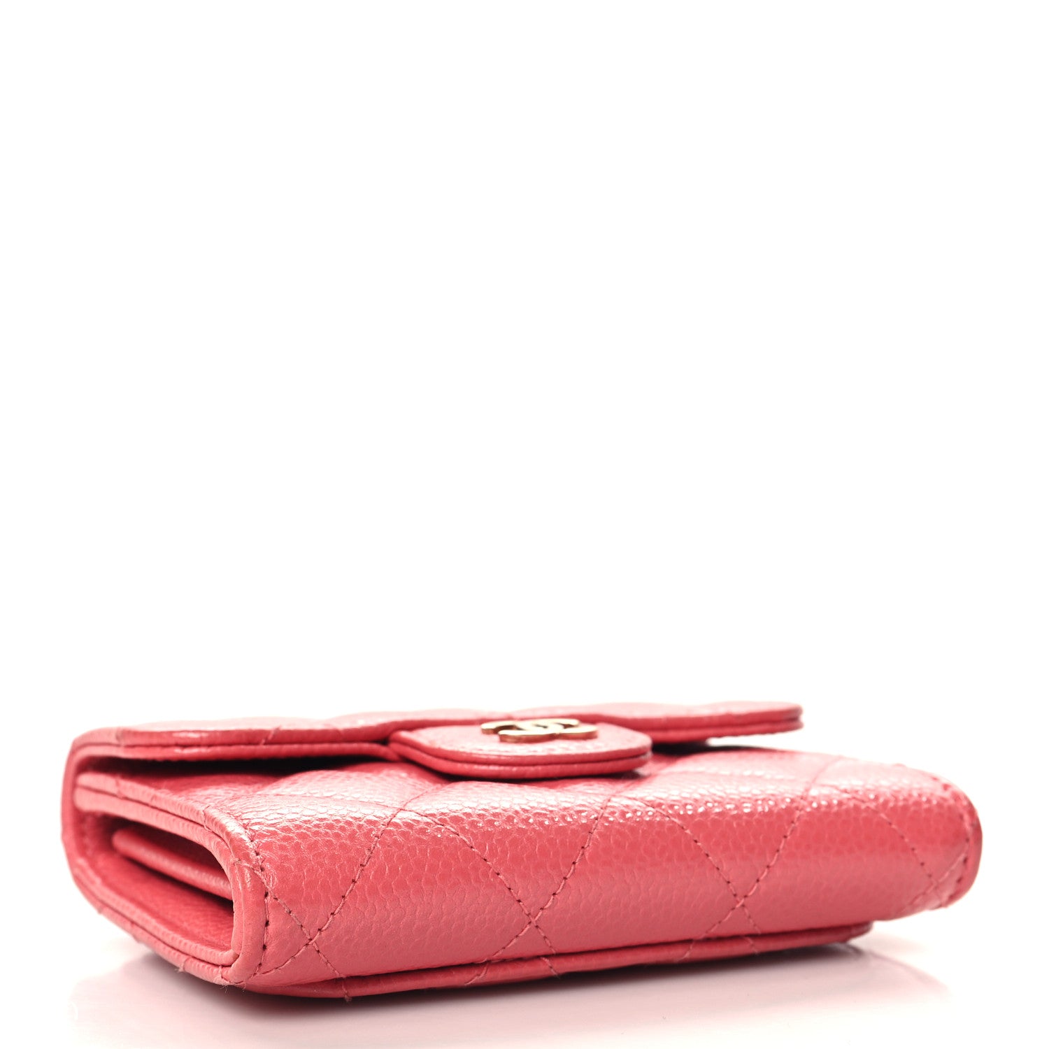 Chanel Caviar Quilted Flap Card Holder Wallet Pink 4 of 9