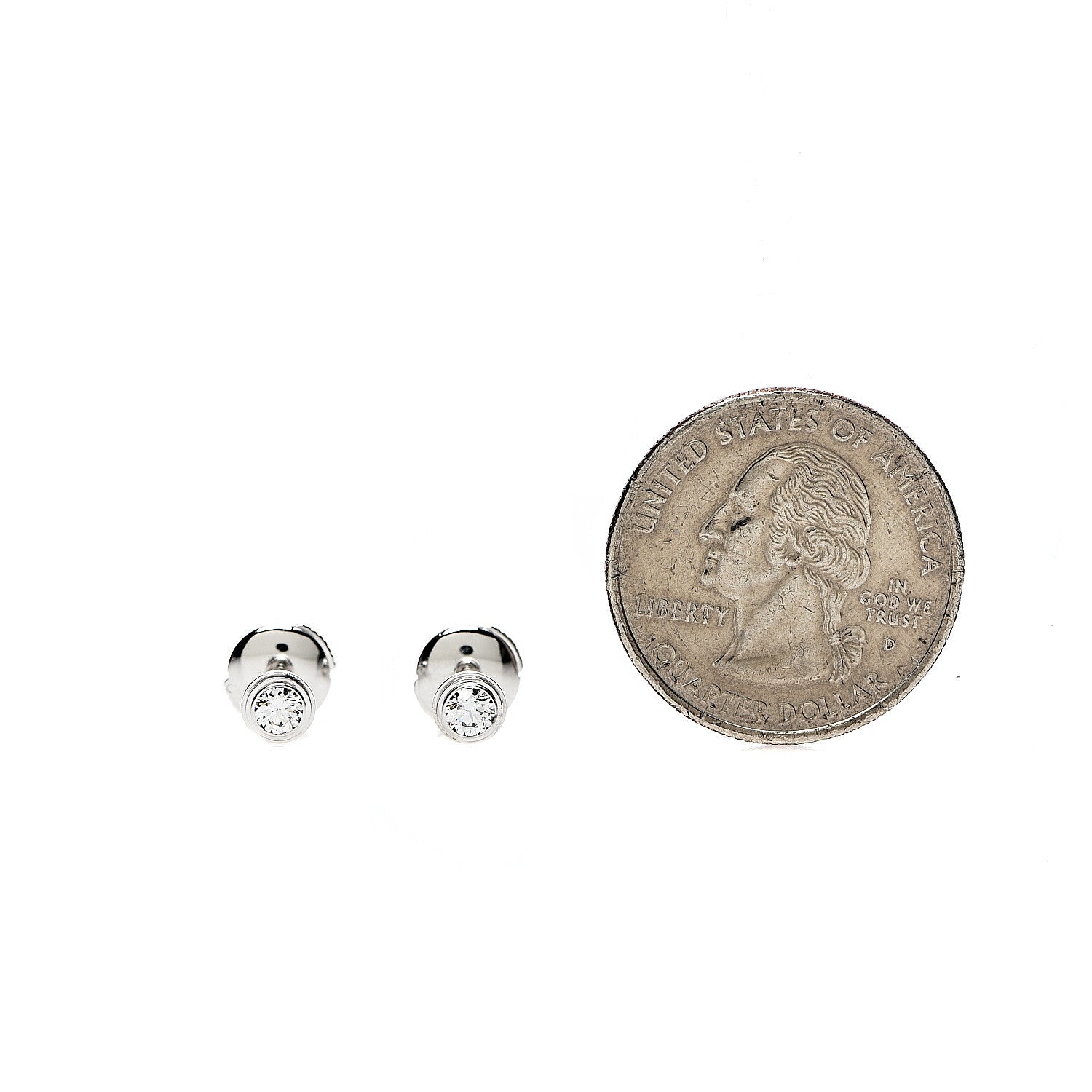 Cartier 18K White Gold Diamond MM D'Amour Earrings 2 of 6