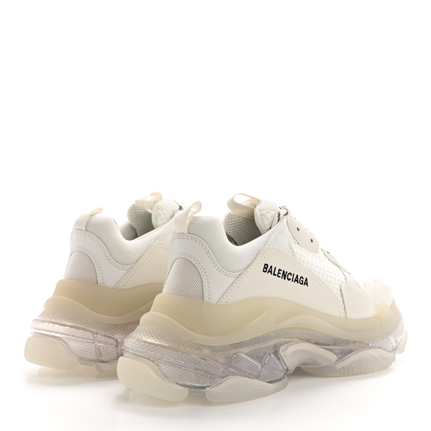 Balenciaga Fabric Mesh Clear Sole Womens Triple S Sneakers 40 White 4 of 8