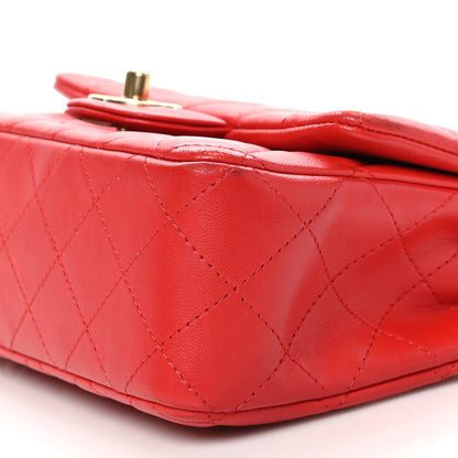 Chanel Lambskin Quilted Mini Rectangular Flap Red 10 of 10