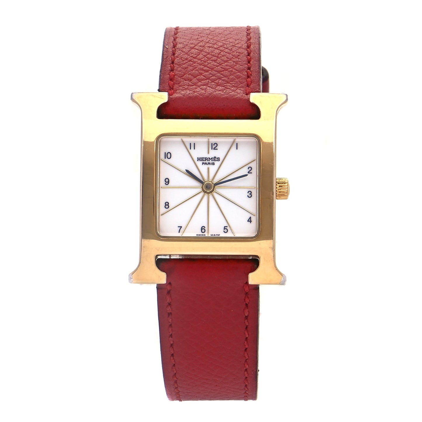Stainless Steel Epsom 21mm Heure H Hour Quartz Watch Rouge