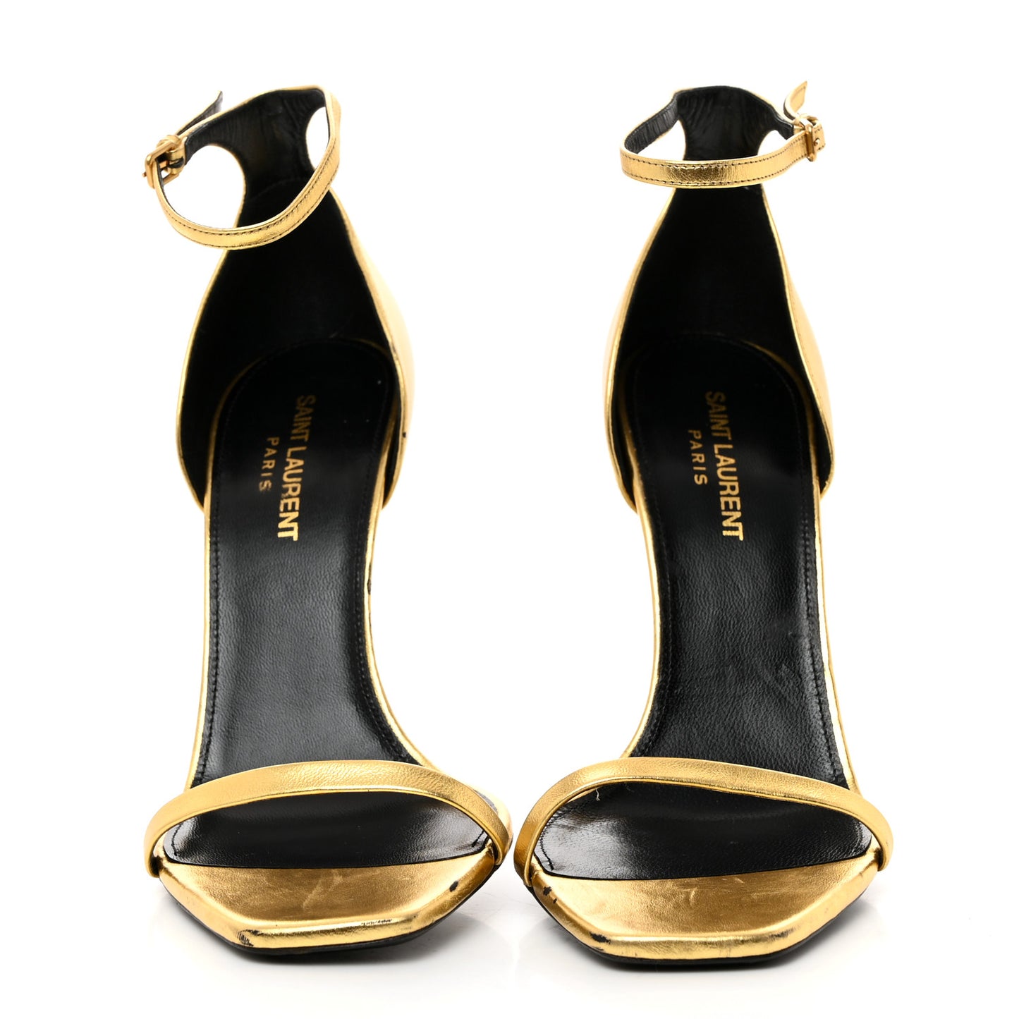 Metallic Lambskin Opyum 110 Sandals 39 Oro