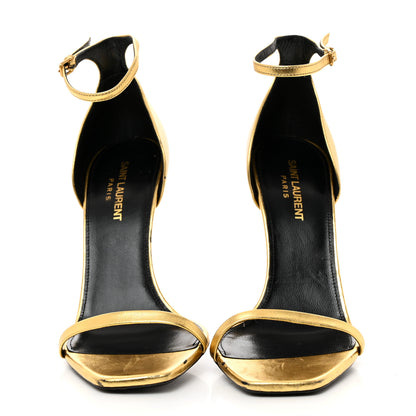 Saint Laurent Metallic Lambskin Opyum 110 Sandals 39 Oro 2 of 15