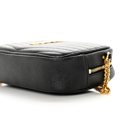 Saint Laurent Grain De Poudre Matelasse Monogram Mini Lou Camera Bag Black 9 of 10