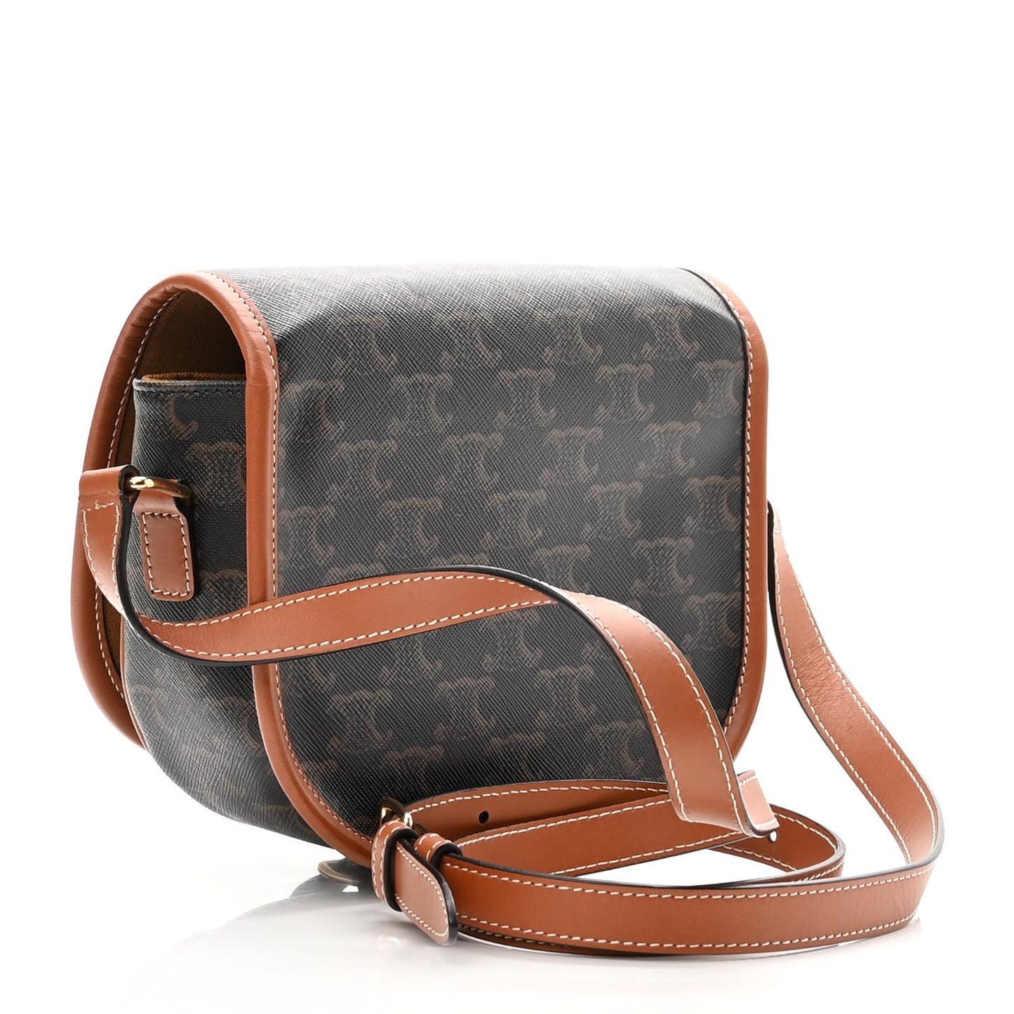 Triomphe Canvas Medium Folco Bag Tan