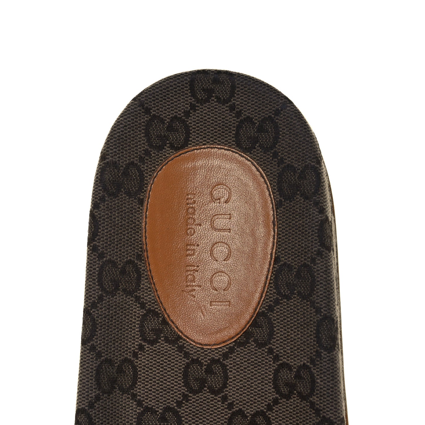 Canvas GG Monogram Mens Slide Sandals 10 Beige