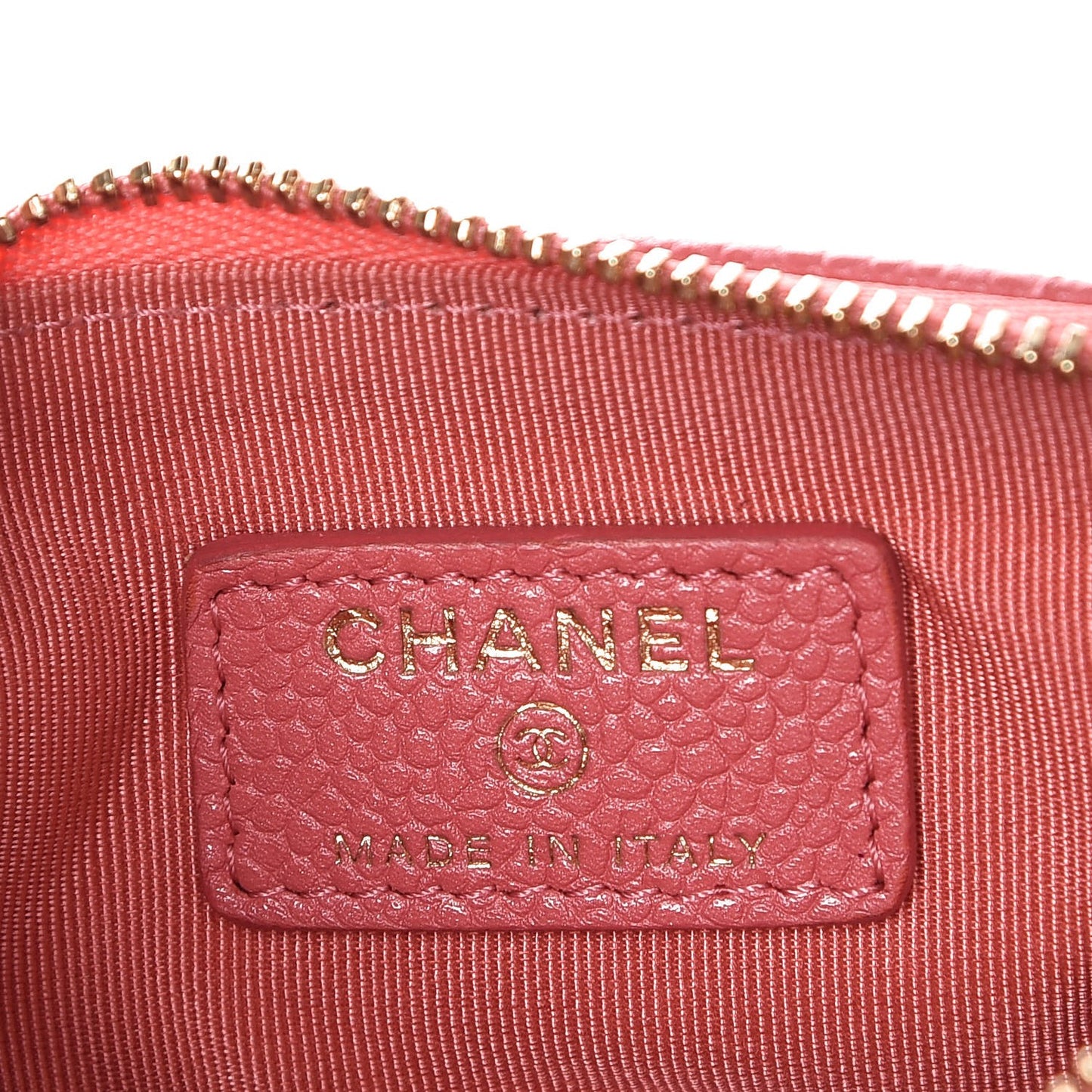 Iridescent Caviar Quilted Small Cosmetic Case Pink