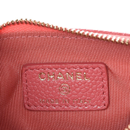 Chanel Iridescent Caviar Quilted Small Cosmetic Case Pink 6 of 8