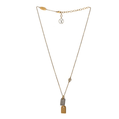 Louis Vuitton Nanogram Name Tag Necklace Gold 2 of 6