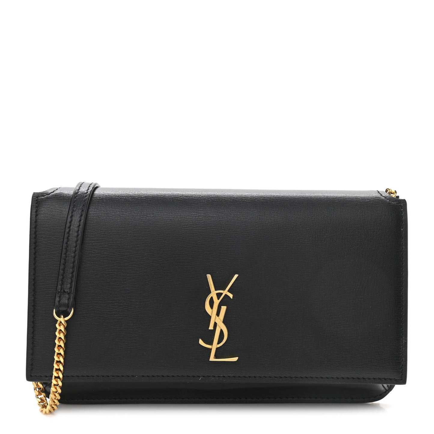 Smooth Calfskin Monogram Phone Holder Crossbody Black
