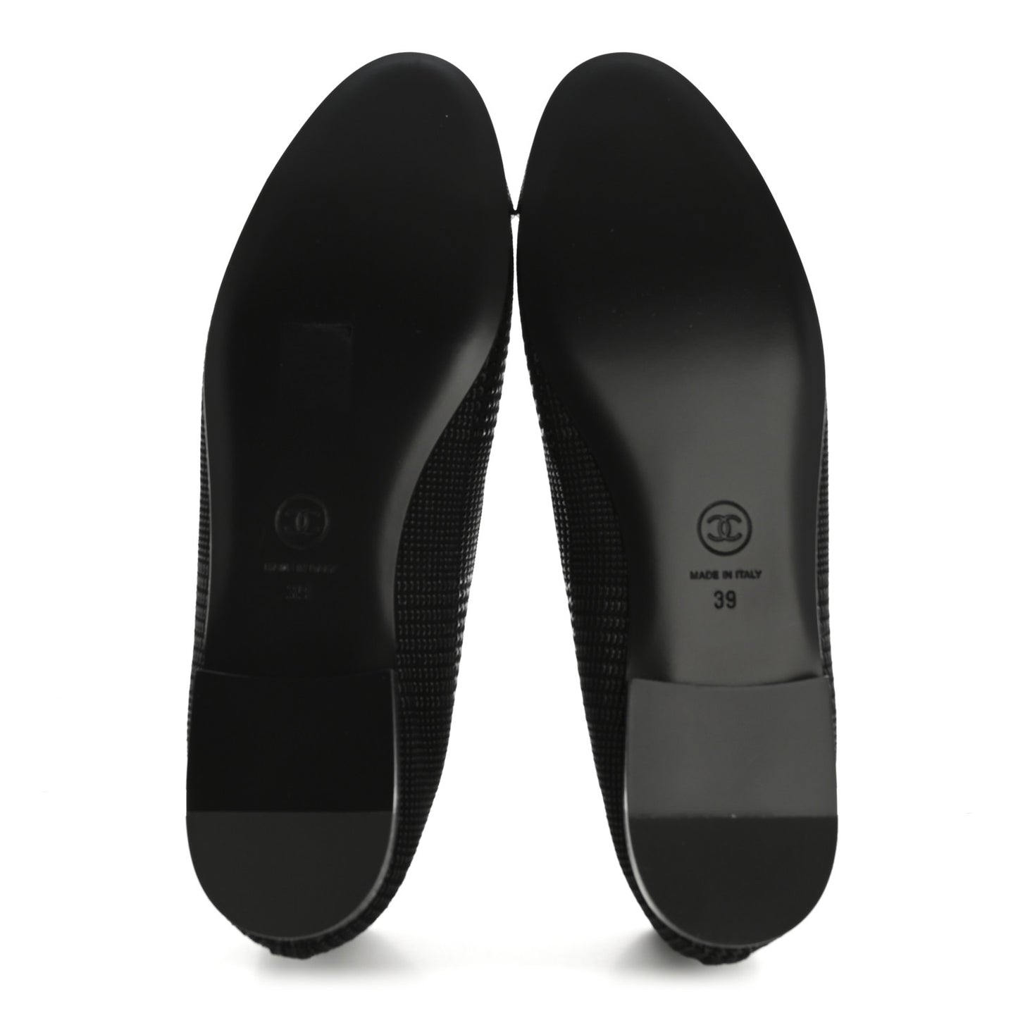 Suede Kidskin Cap Toe CC Ballerina Flats 39 Black